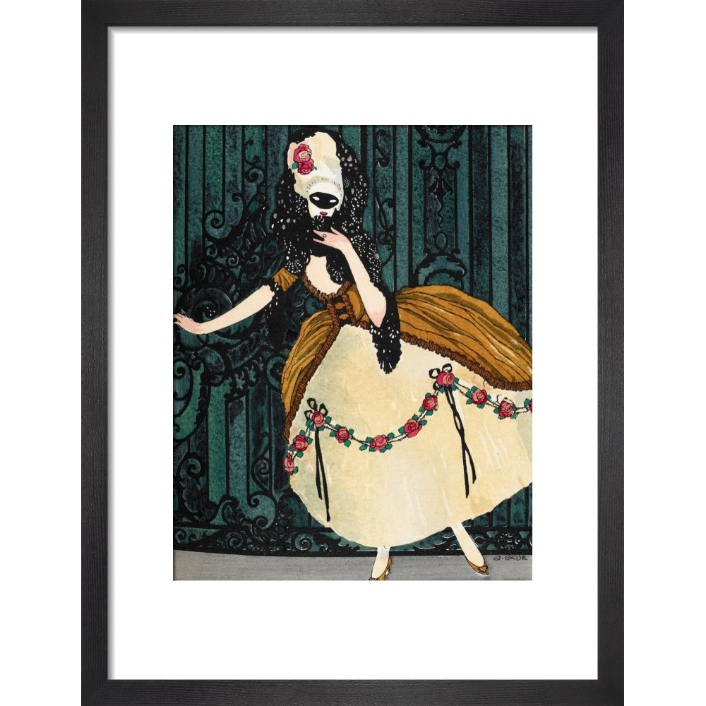 En Loup de Cage print in black frame