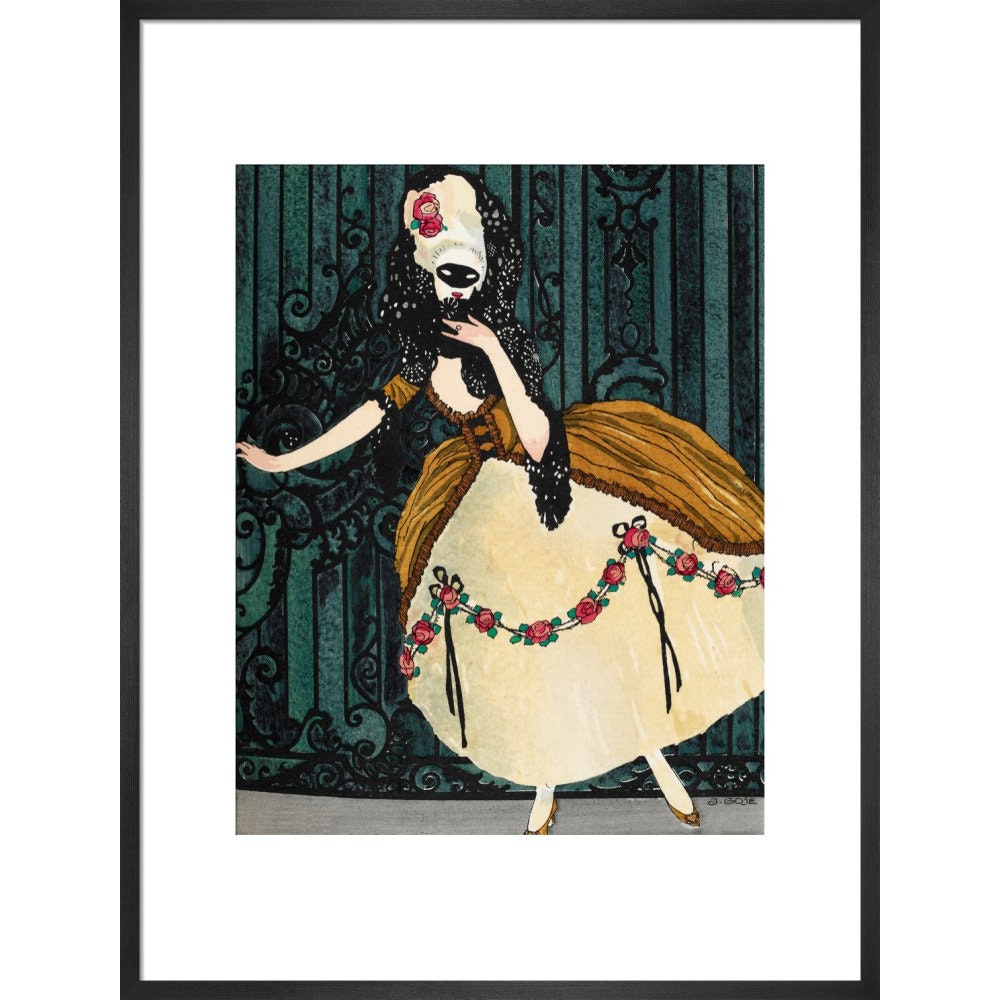 En Loup de Cage print in black frame