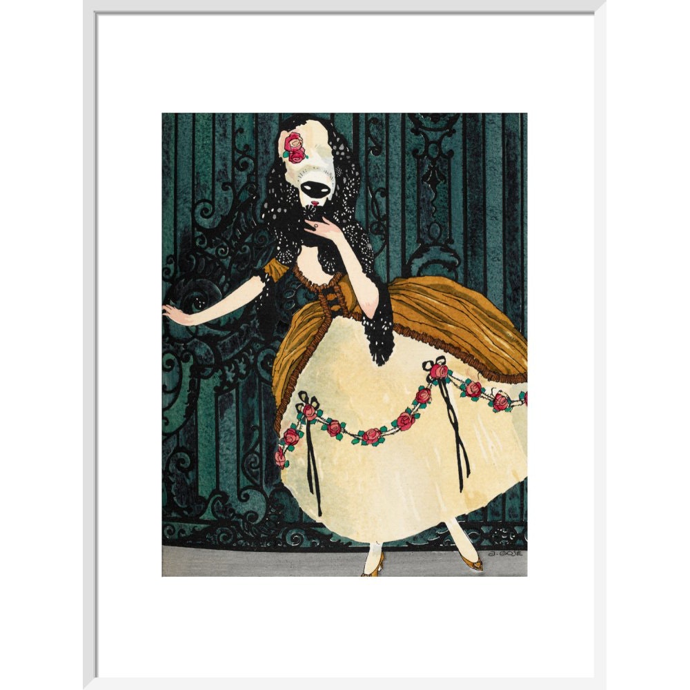 En Loup de Cage print in white frame