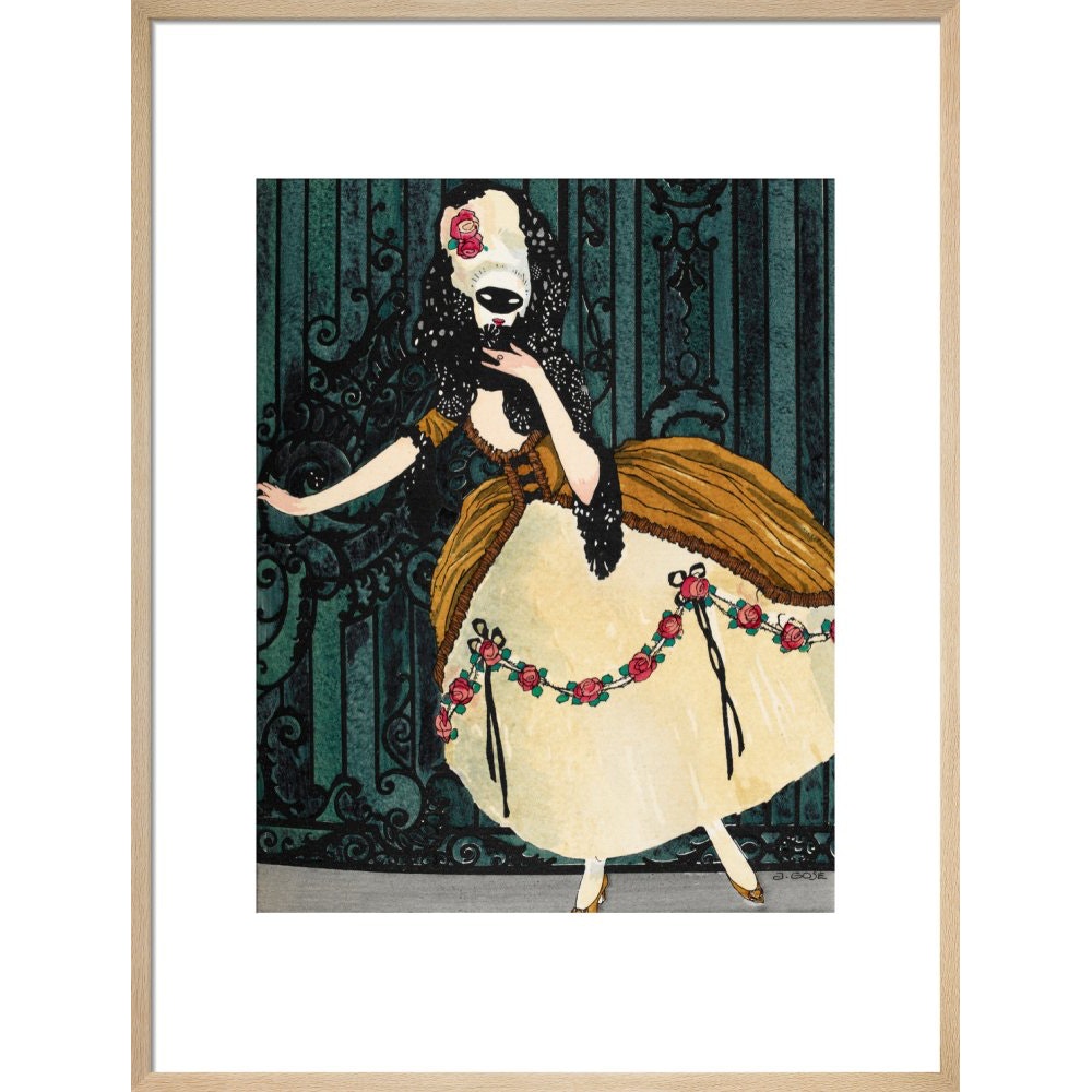 En Loup de Cage print in natural frame
