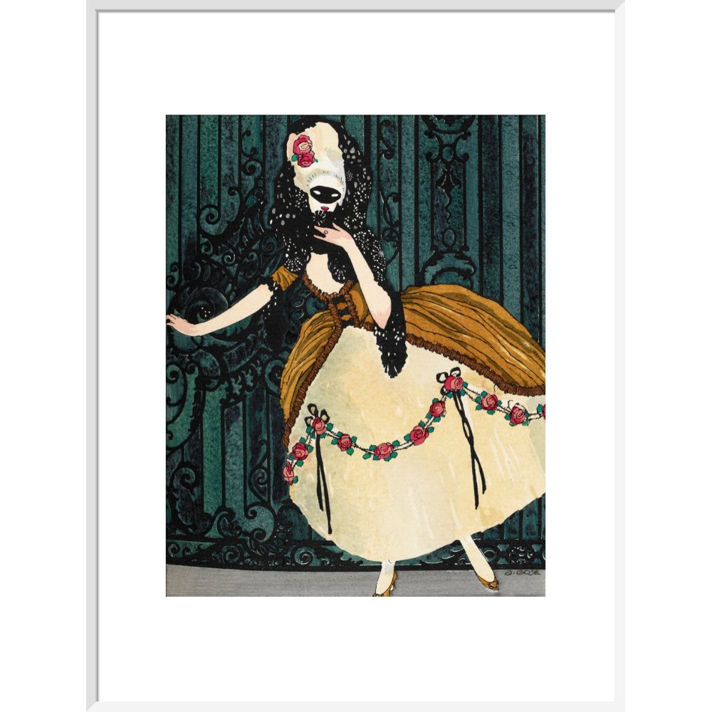 En Loup de Cage print in white frame