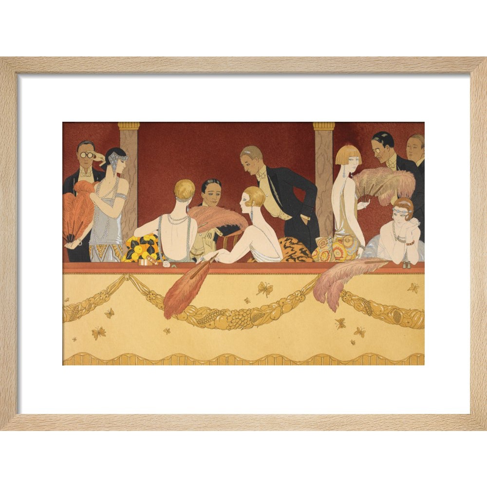 Eventails print in natural frame