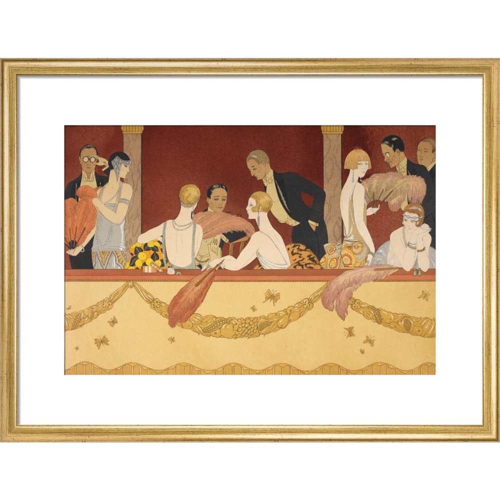 Eventails print in gold frame
