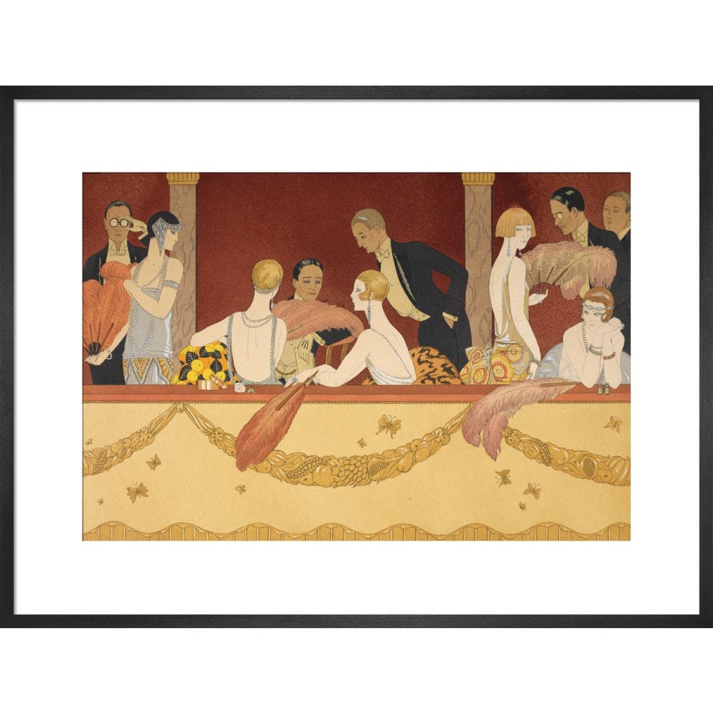 Eventails print in black frame