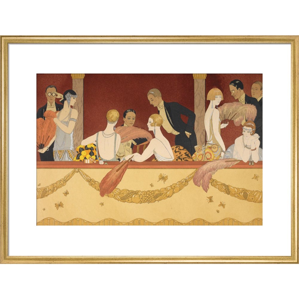 Eventails print in gold frame