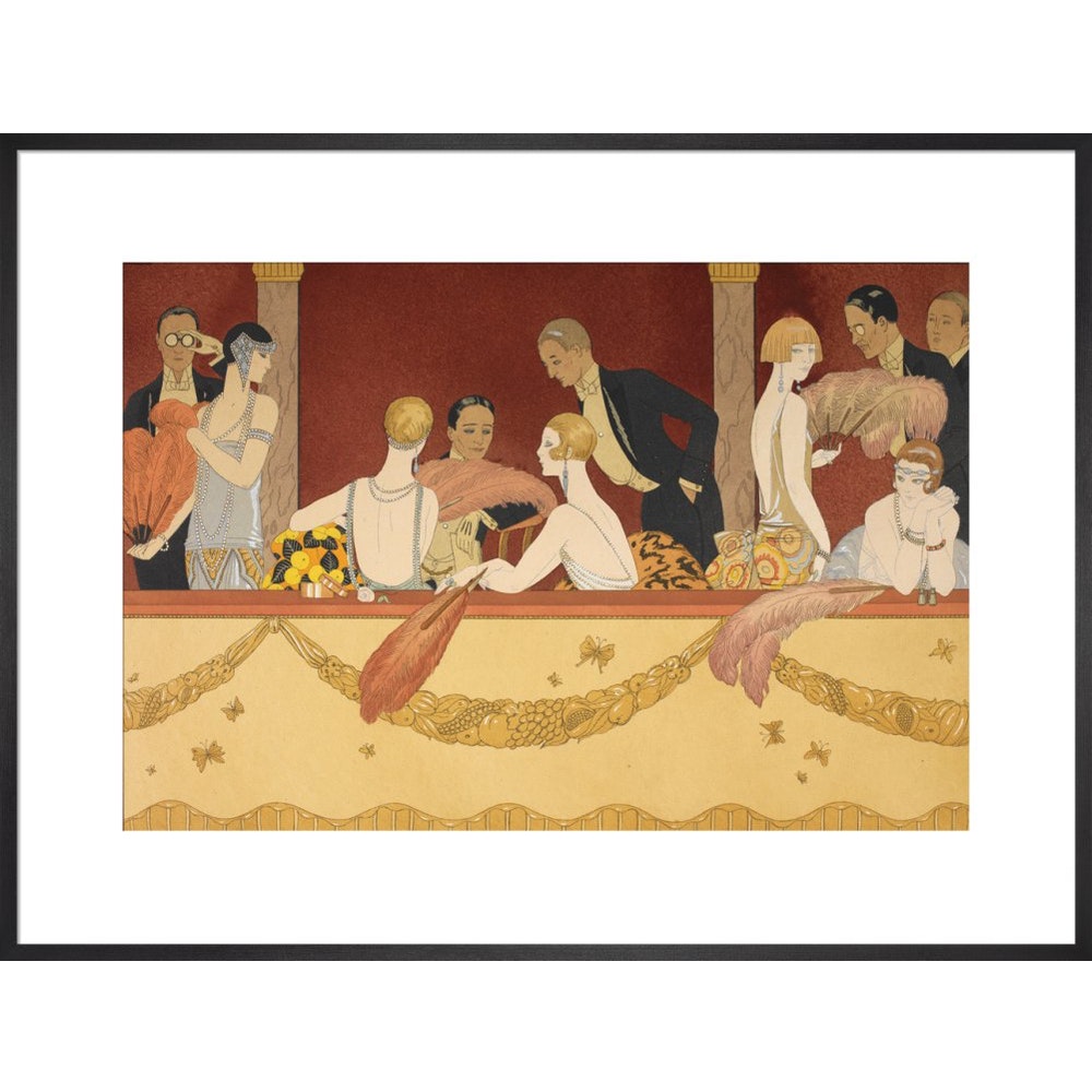 Eventails print in black frame
