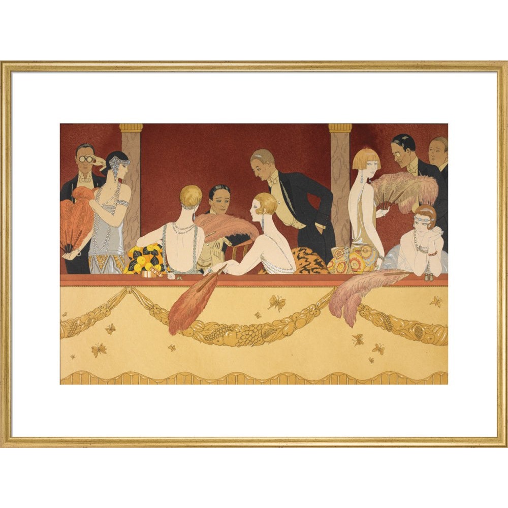 Eventails print in gold frame