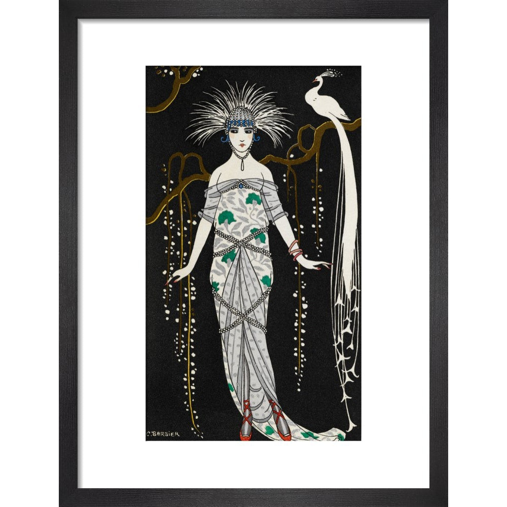 Grande Robe du Soir en Brocart d'Argent print in black frame