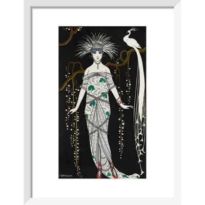 Grande Robe du Soir en Brocart d'Argent print in white frame