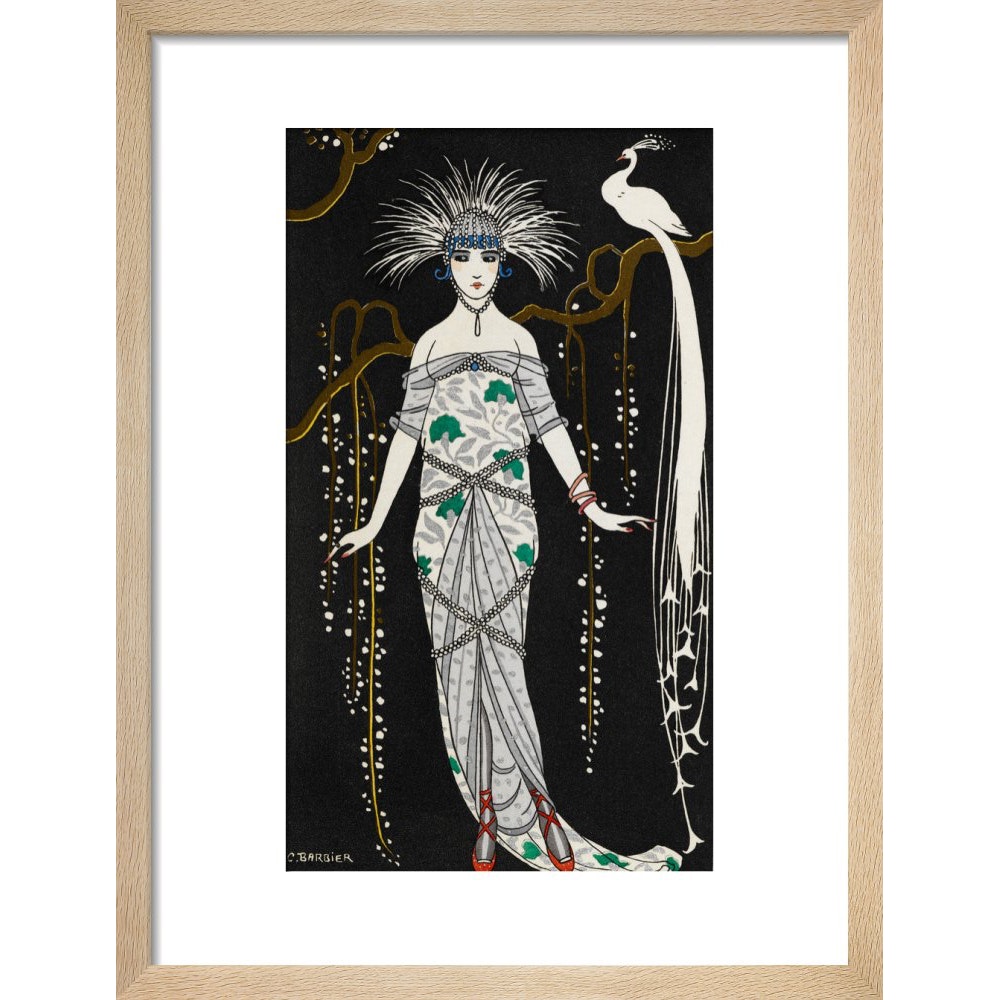 Grande Robe du Soir en Brocart d'Argent print in natural frame