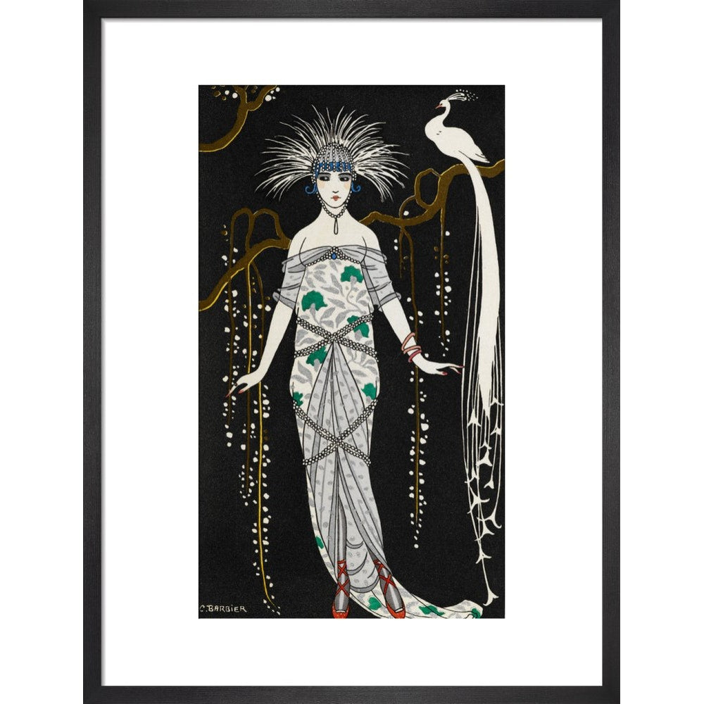 Grande Robe du Soir en Brocart d'Argent print in black frame