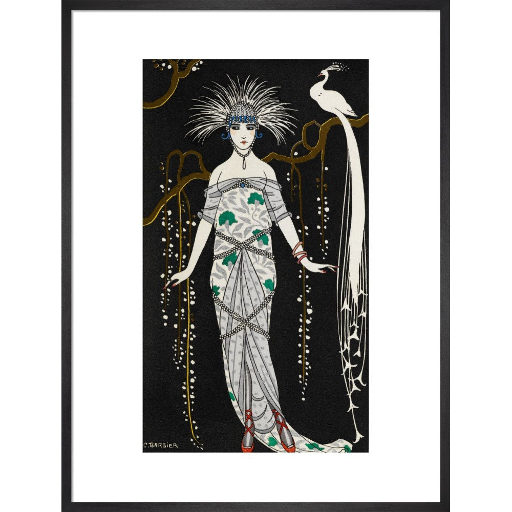 Grande Robe du Soir en Brocart d'Argent print in black frame
