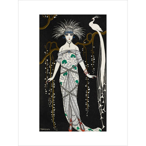 Grande Robe du Soir en Brocart d'Argent print unframed