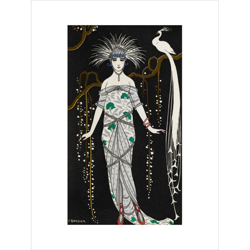 Grande Robe du Soir en Brocart d'Argent print unframed