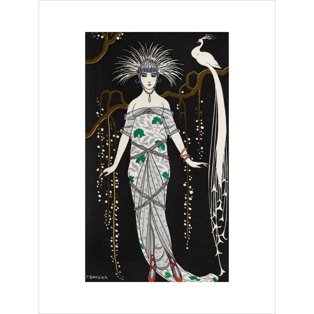 Grande Robe du Soir en Brocart d'Argent print unframed