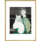 Green-eyed Cat print in gold frame