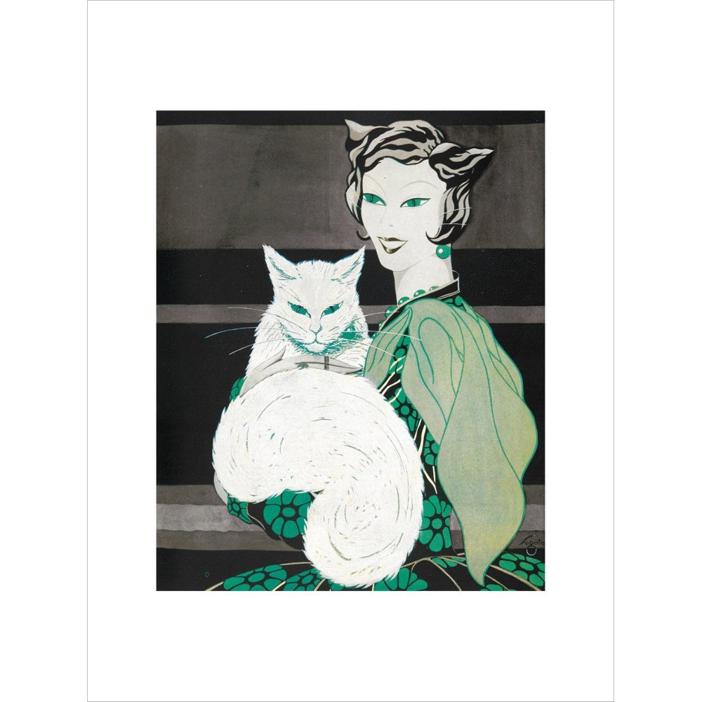 Green-eyed Cat print unframed