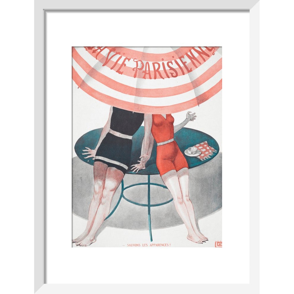La Vie Parisienne print in white frame