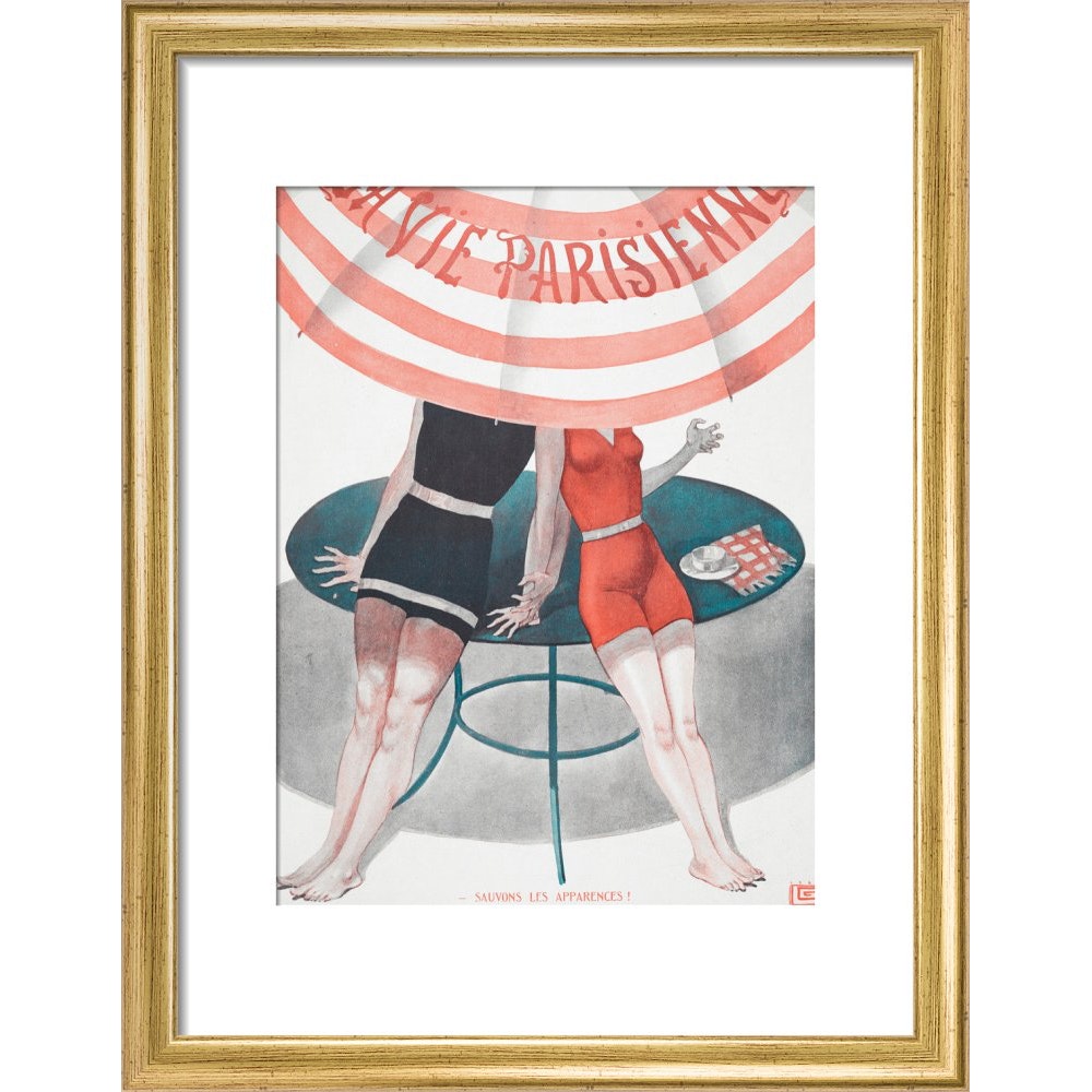 La Vie Parisienne print in gold frame