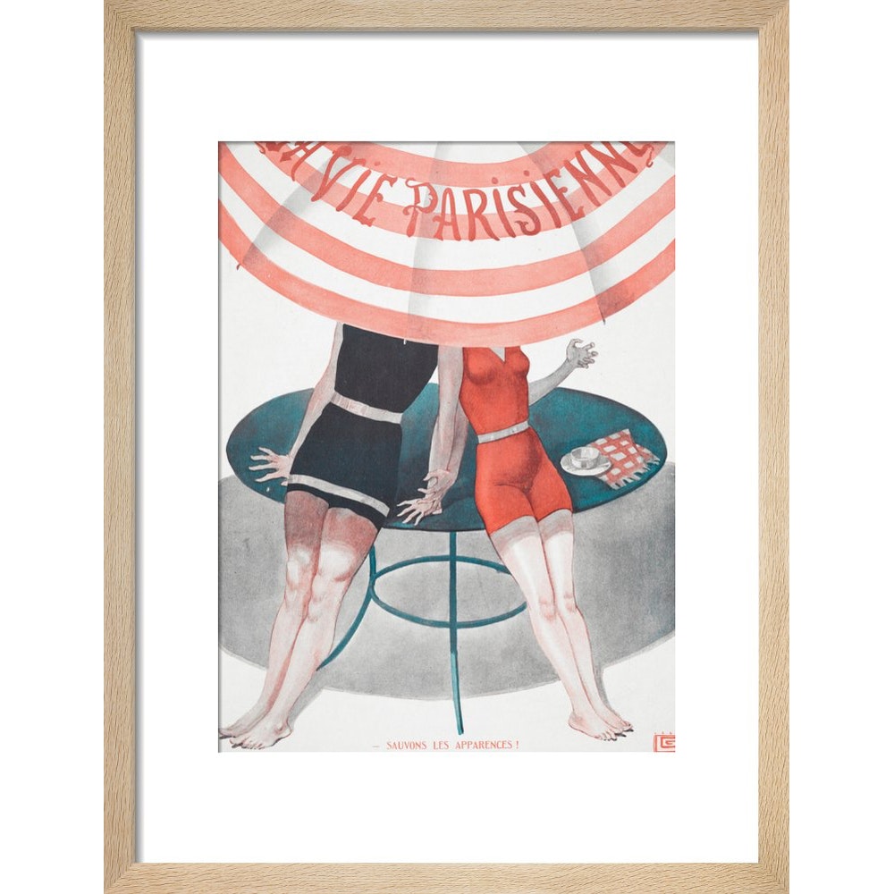 La Vie Parisienne print in natural frame