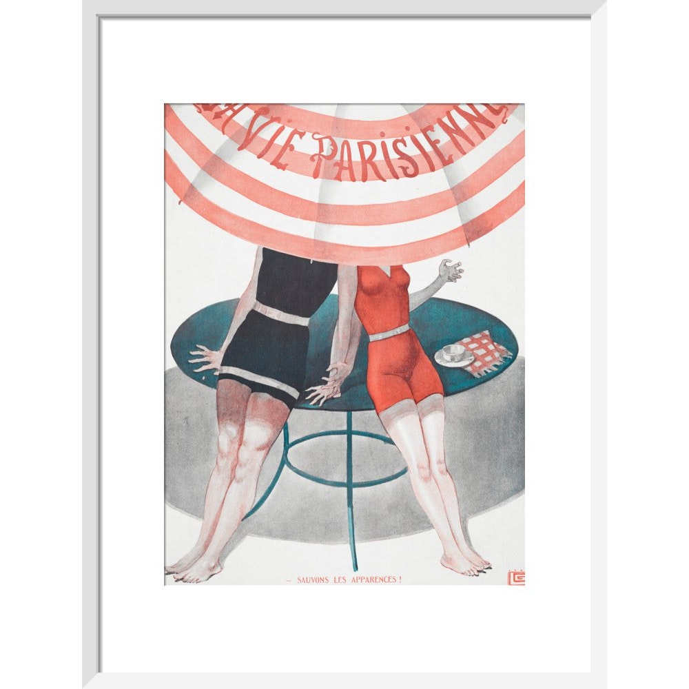 La Vie Parisienne print in white frame