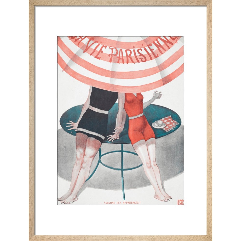 La Vie Parisienne print in natural frame