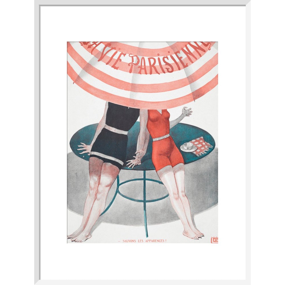 La Vie Parisienne print in white frame