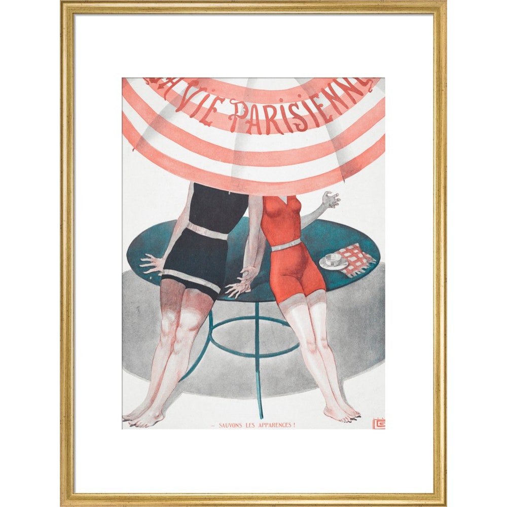 La Vie Parisienne print in gold frame