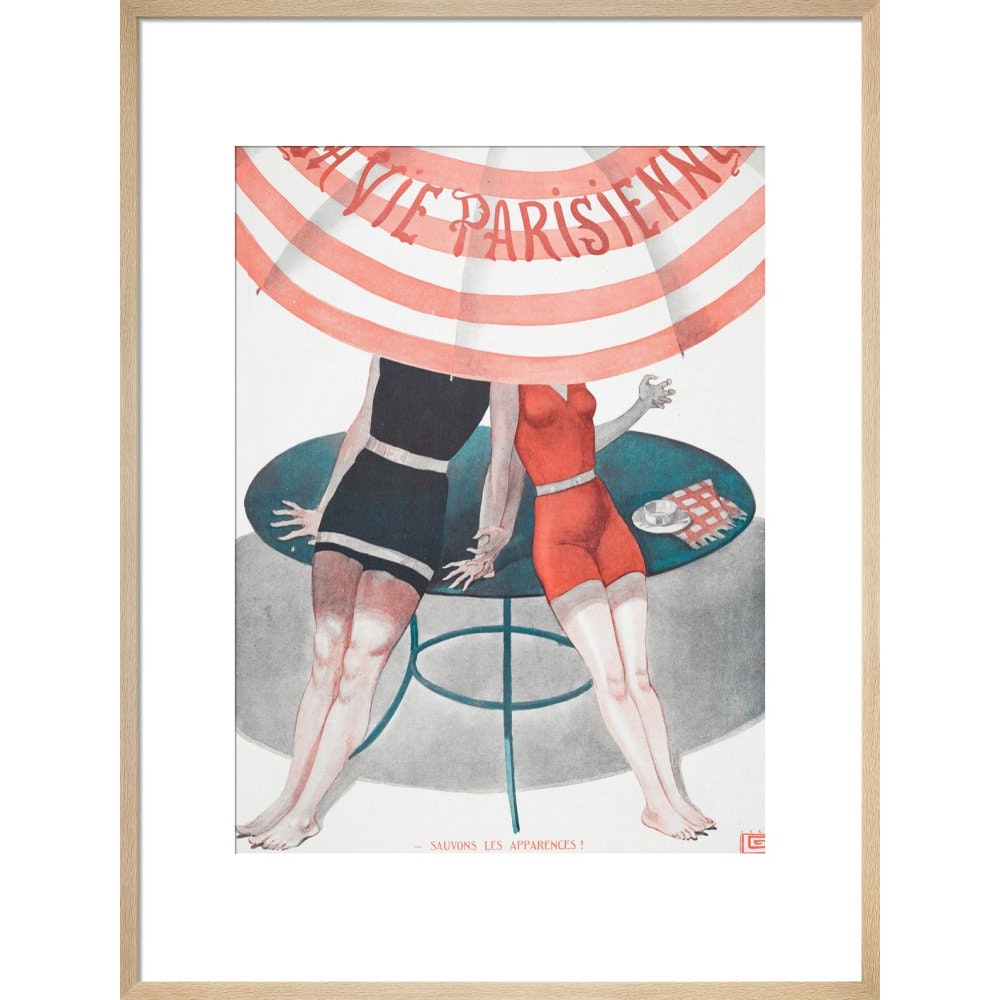 La Vie Parisienne print in natural frame