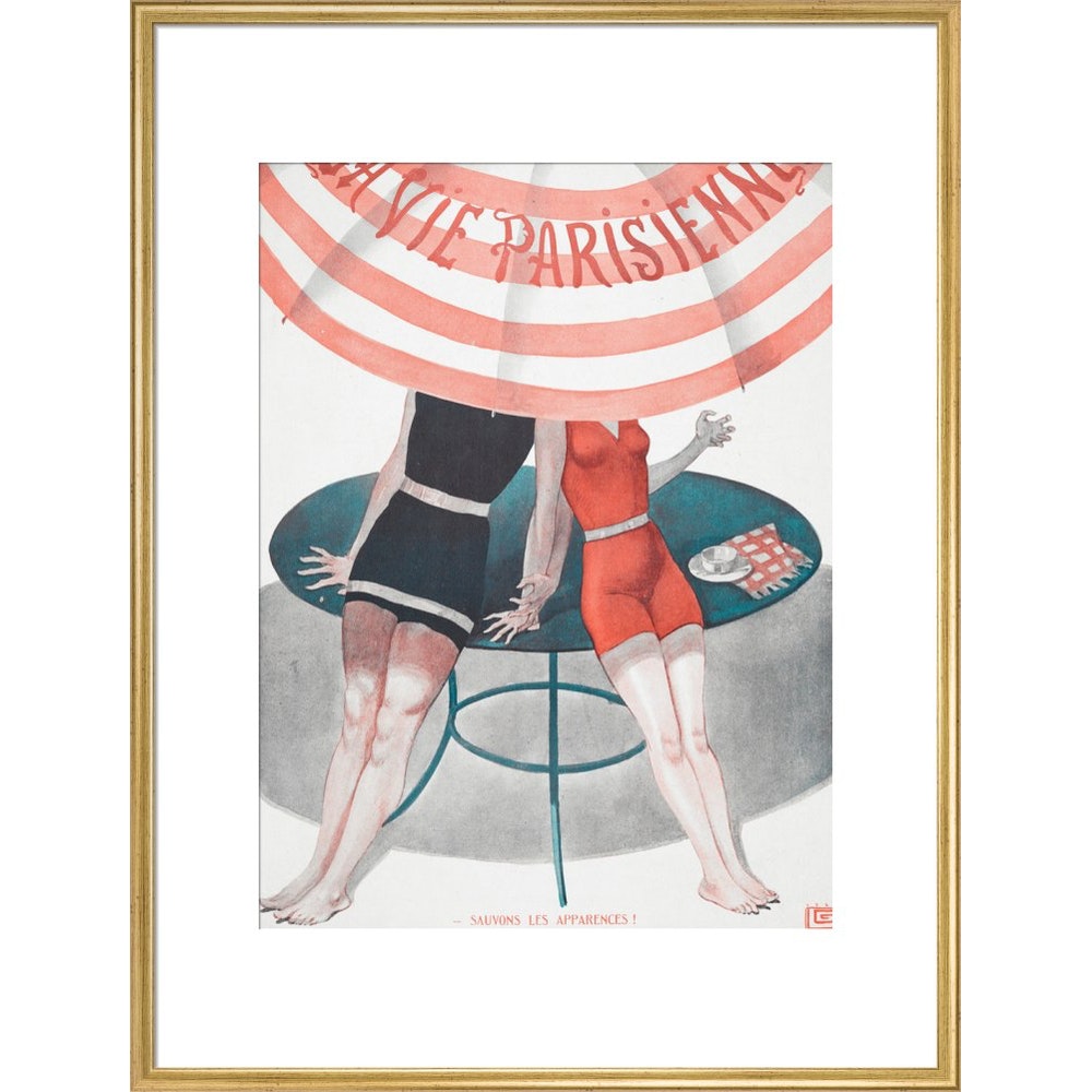 La Vie Parisienne print in gold frame