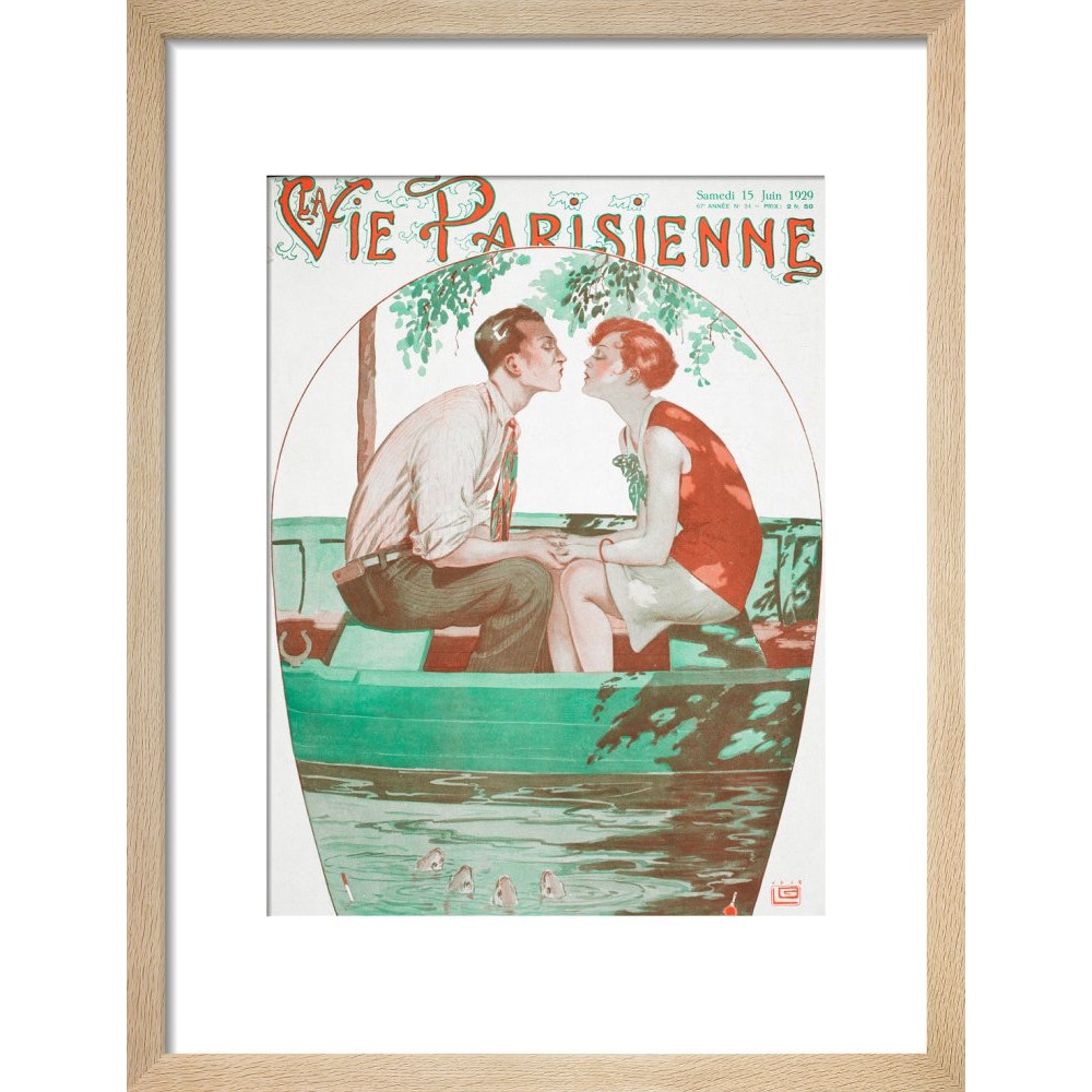 La Vie Parisienne print in natural frame