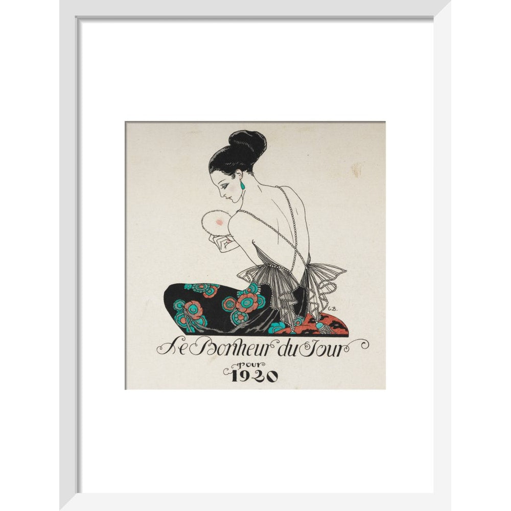 Le Bonheur du Jour print in white frame