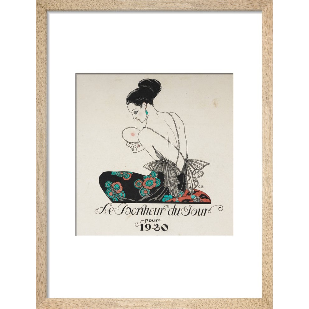 Le Bonheur du Jour print in natural frame