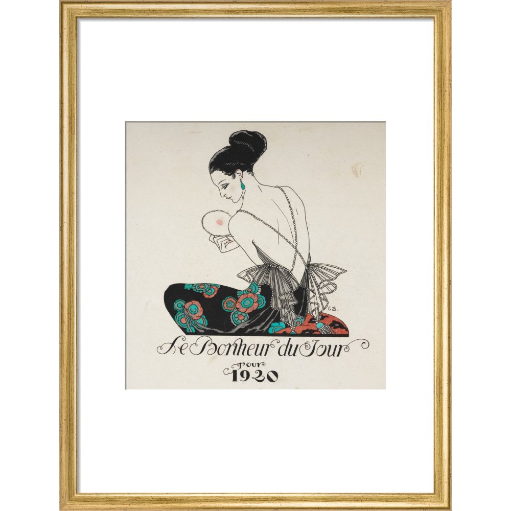 Le Bonheur du Jour print in gold frame