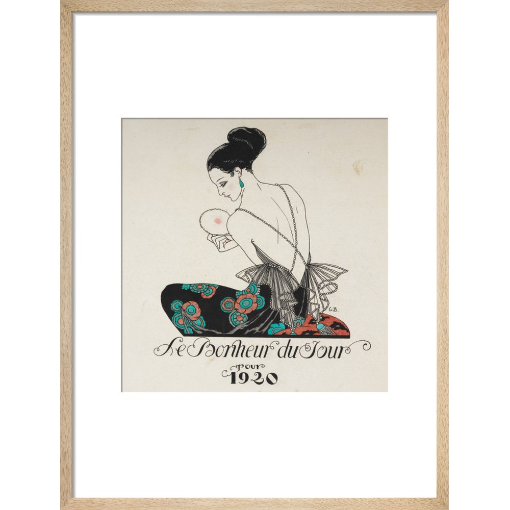 Le Bonheur du Jour print in natural frame