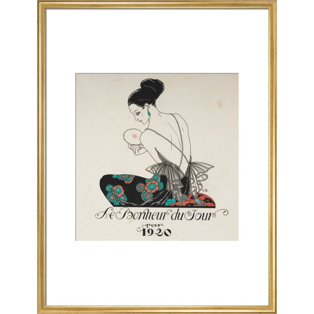Le Bonheur du Jour print in gold frame