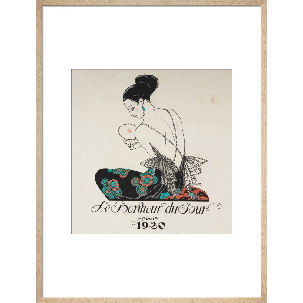 Le Bonheur du Jour print in natural frame
