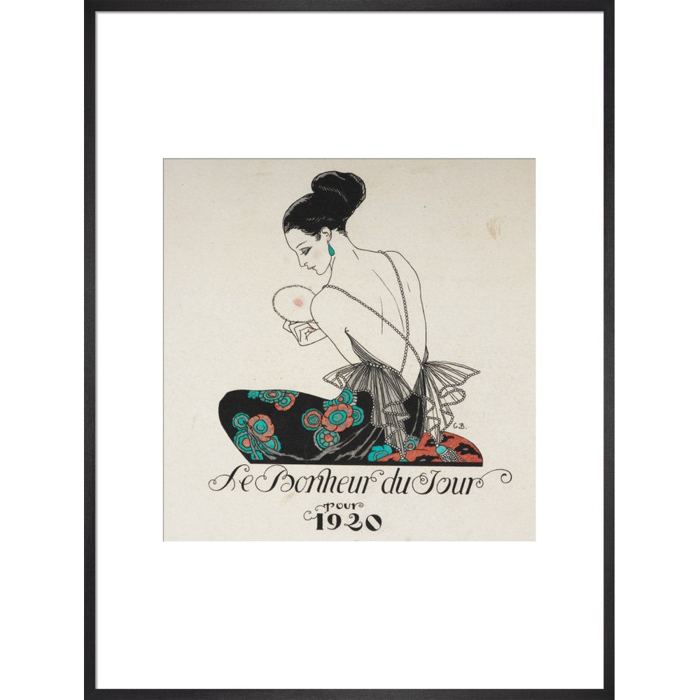 Le Bonheur du Jour print in black frame