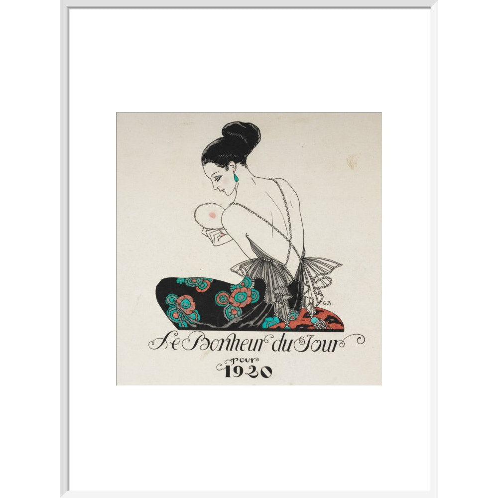Le Bonheur du Jour print in white frame