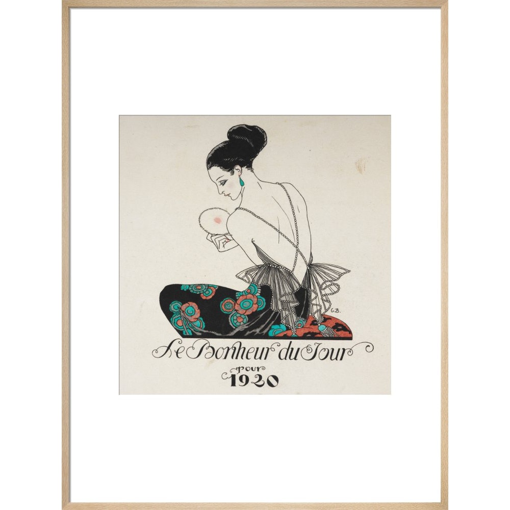 Le Bonheur du Jour print in natural frame