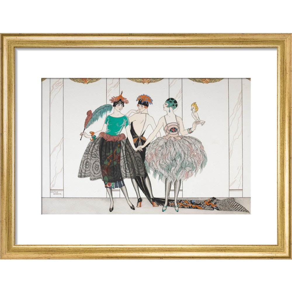 Les Belles Sauvagettes print in gold frame