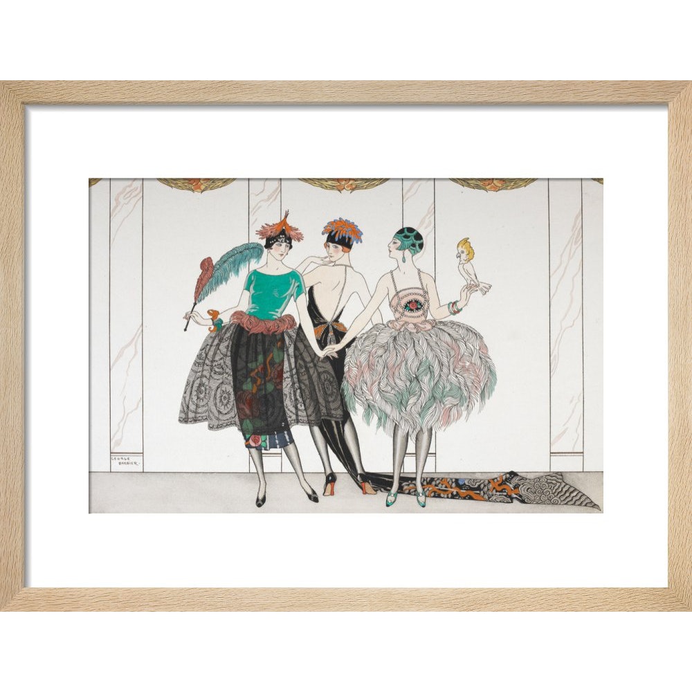 Les Belles Sauvagettes print in natural frame