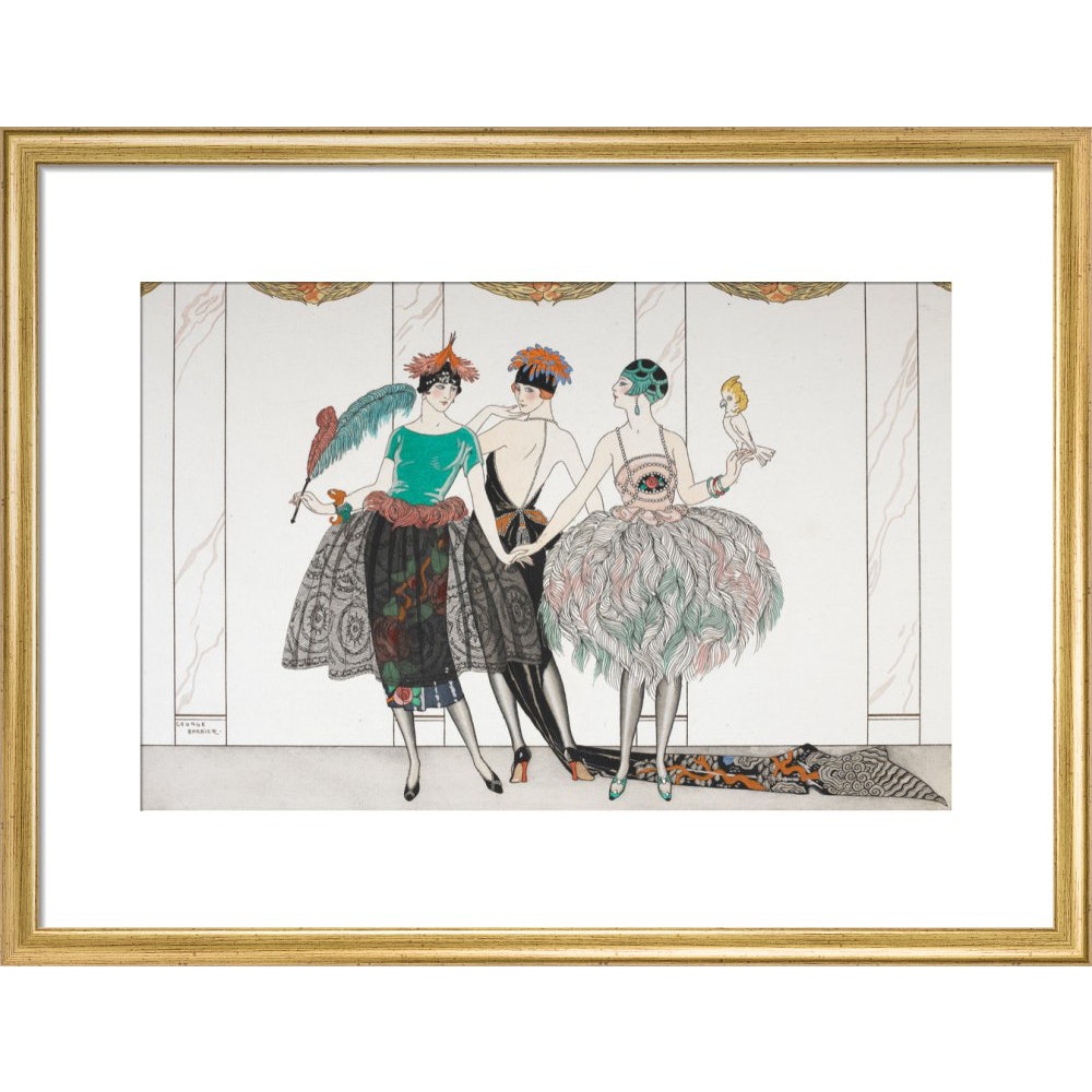 Les Belles Sauvagettes print in gold frame