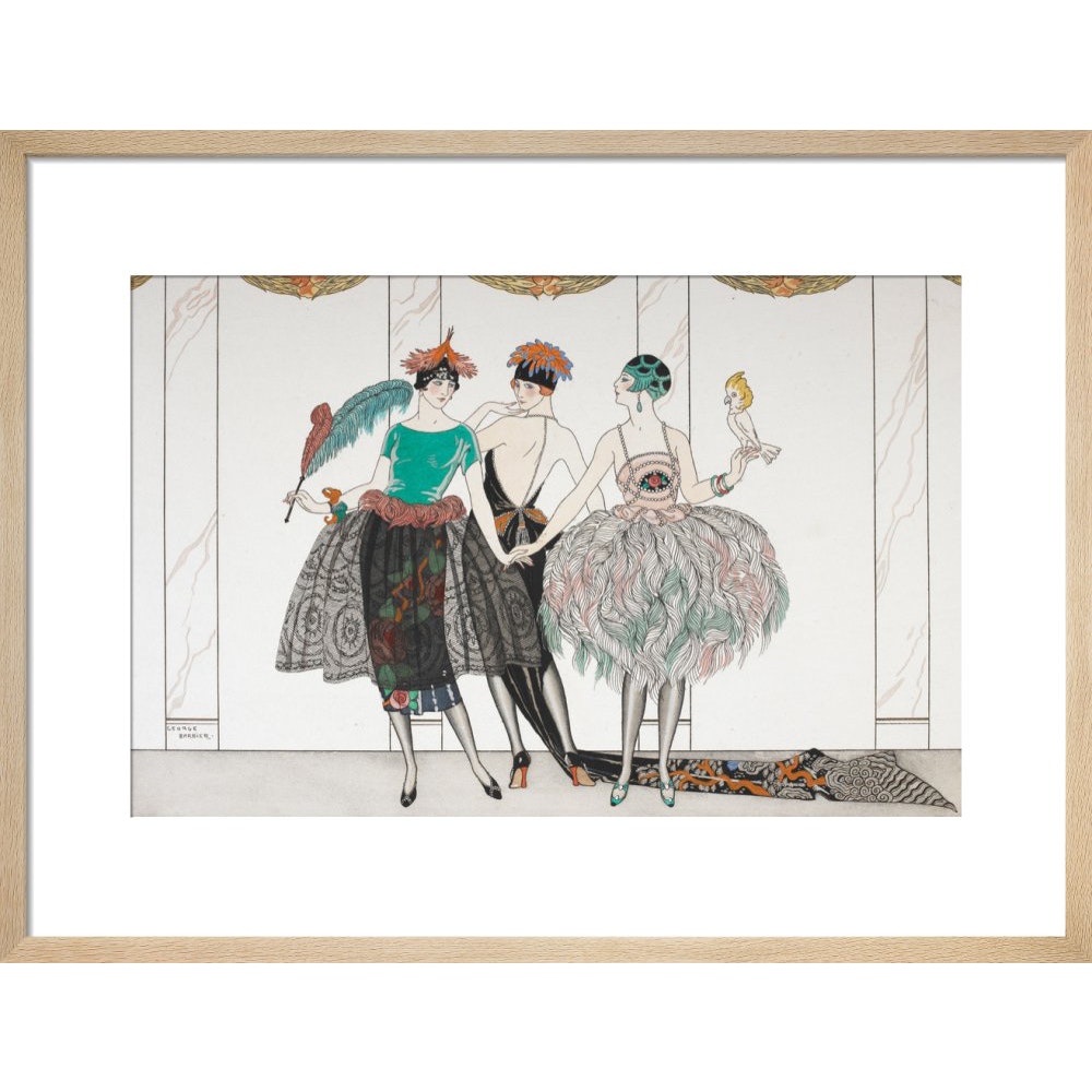 Les Belles Sauvagettes print in natural frame