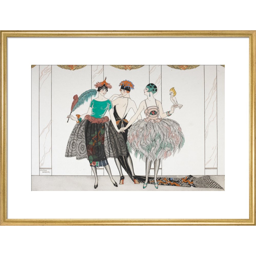 Les Belles Sauvagettes print in gold frame
