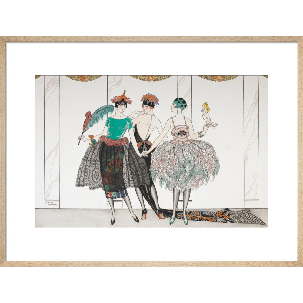 Les Belles Sauvagettes print in natural frame