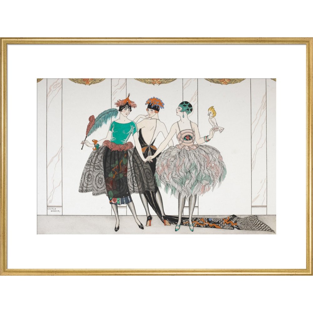 Les Belles Sauvagettes print in gold frame