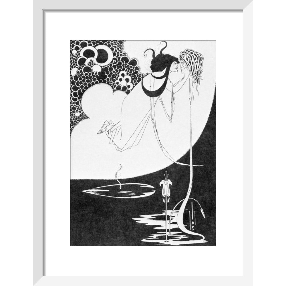 Salome and John the Baptist print in white frame