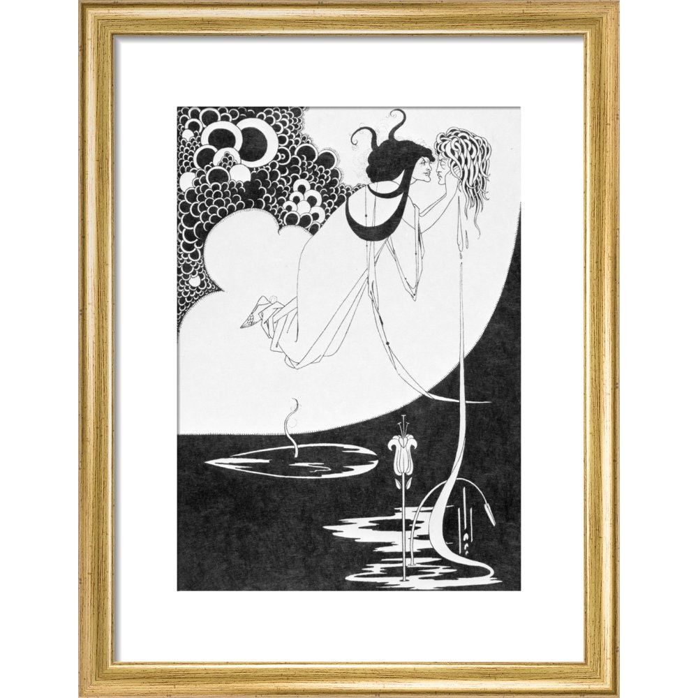 Salome and John the Baptist print in gold frame