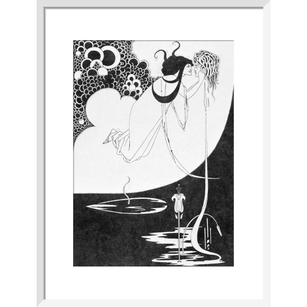 Salome and John the Baptist print in white frame